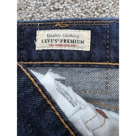 Levis Premium LOT 511 Jeans Mens 34x34 Blue Dark Wash Stretch Slim Straight Fit - Picture 6 of 12